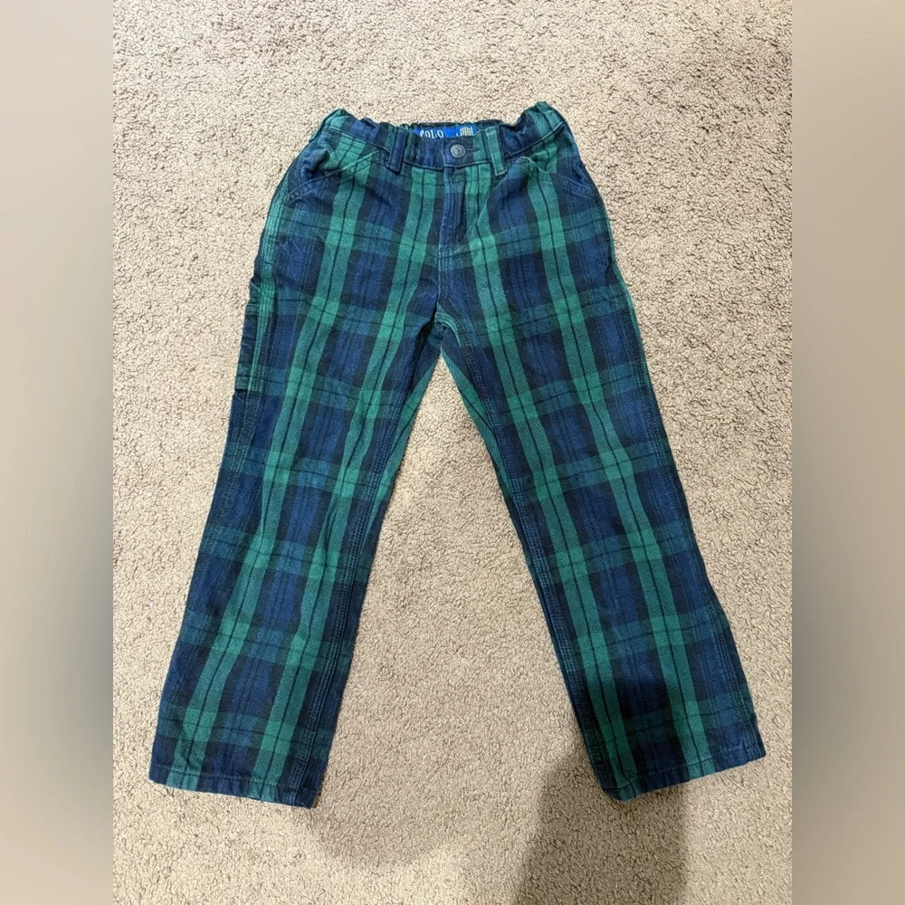 Vintage Polo Jeans Co. Kids Size 5 Plaid‎ Ralph Lauren Kids Carpenter Jeans N